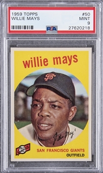 1959 Topps #50 Willie Mays – PSA MINT 9